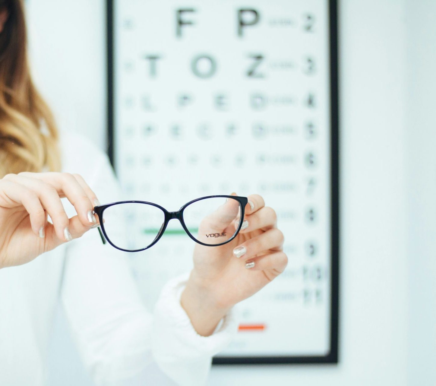 black framed eyeglasses